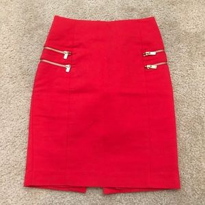 H&M Red Pencil Skirt